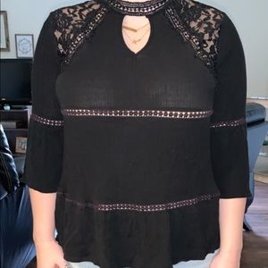 Black Top with Lace Back